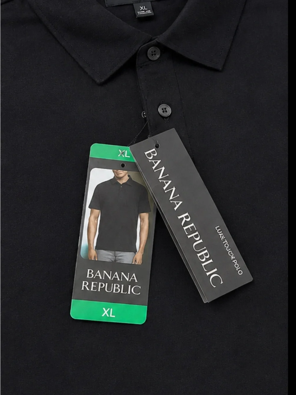 Banana Republic Men's Black Polo with Classic Collar